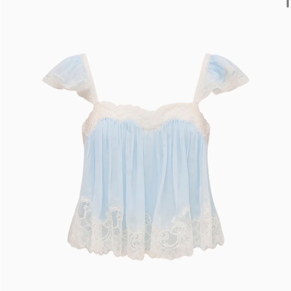LoveShackFancy Tops - ISOOO LoveShackFancy lova Silk lace top